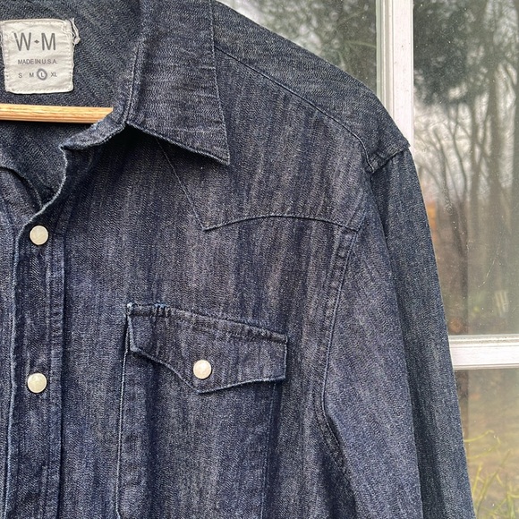 West Major Denim Shirt with Snaps - Large - Picture 3 of 6